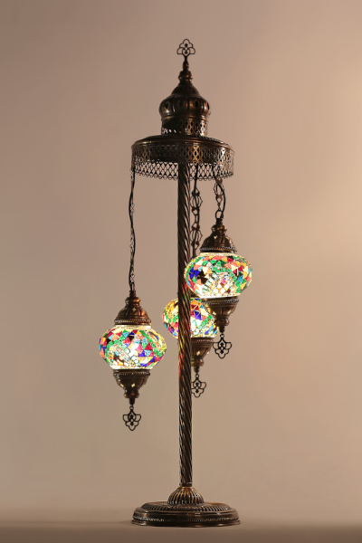 3in1 No2 Size Antique Mosaic Floor Lamp